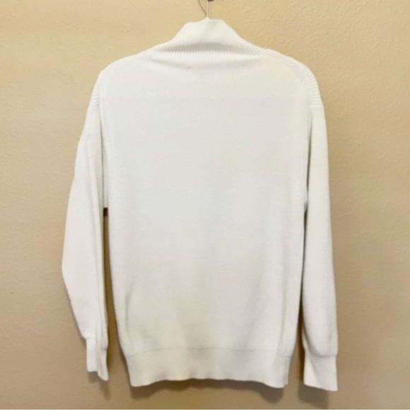 Aritzia Wilfred Ribbed High Neck Sweater Relaxed Fit Cream Size XS - Picture 7 of 9